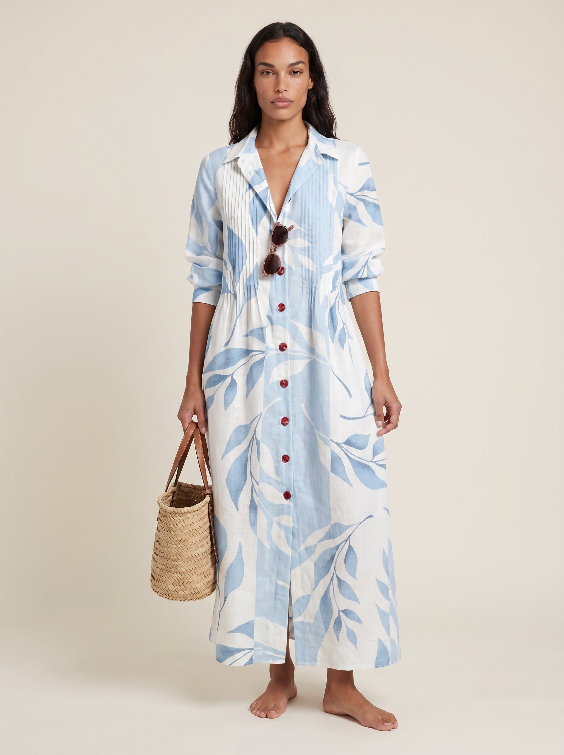 Isla | Charming Floral Print Boho Flowy V-Neck Maxi Dress